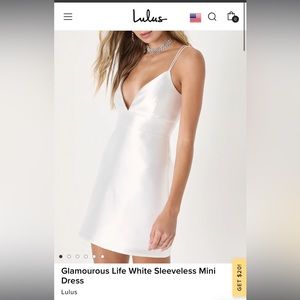 Lulus Glamorous life White Sleeveless Mini Dress